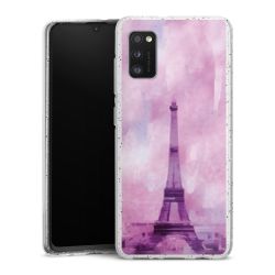 Silikon Glitter Case transparent-silber