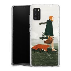 Silikon Glitter Case transparent-silber