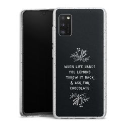 Silikon Glitter Case transparent-silber