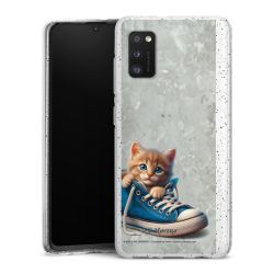 Silikon Glitter Case transparent-silber