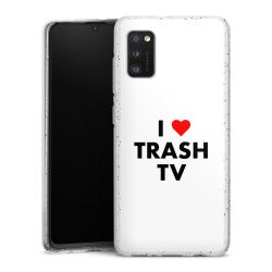 Silikon Glitter Case transparent-silber