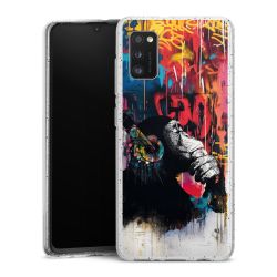 Silikon Glitter Case transparent-silber