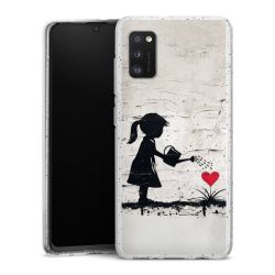 Silikon Glitter Case transparent-silber