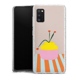 Silikon Glitter Case transparent-silber