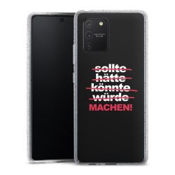 Silikon Glitter Case transparent-silber