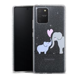 Silicone Glitter Case silver glitter