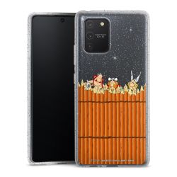 Silikon Glitter Case transparent-silber