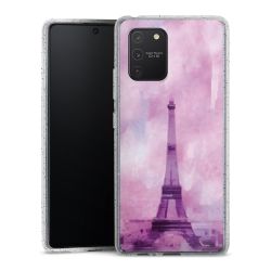 Silikon Glitter Case transparent-silber