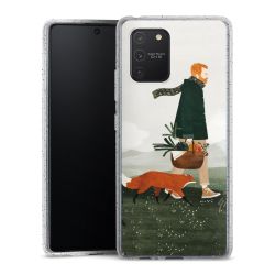 Silikon Glitter Case transparent-silber