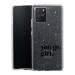 Silikon Glitter Case transparent-silber