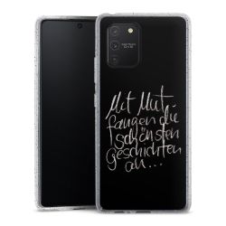 Silikon Glitter Case transparent-silber