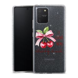 Silikon Glitter Case transparent-silber