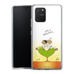 Silikon Glitter Case transparent-silber