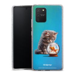 Silikon Glitter Case transparent-silber