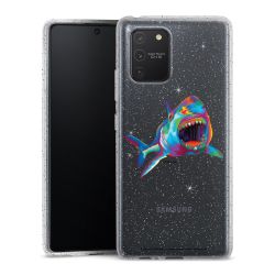 Silikon Glitter Case transparent-silber