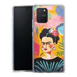 Silikon Glitter Case transparent-silber