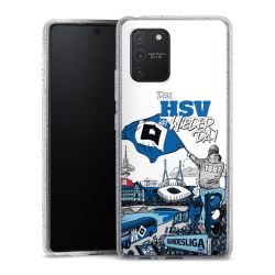 Silikon Glitter Case transparent-silber