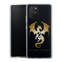 Silikon Glitter Case transparent-silber