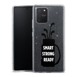 Silikon Glitter Case transparent-silber