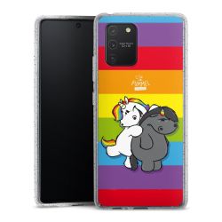 Silikon Glitter Case transparent-silber