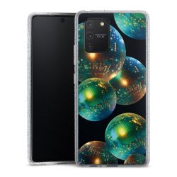 Silikon Glitter Case transparent-silber