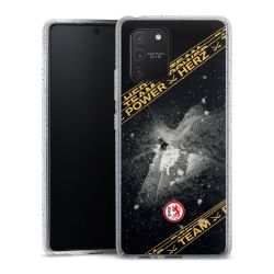 Silikon Glitter Case transparent-silber