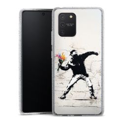 Silikon Glitter Case transparent-silber