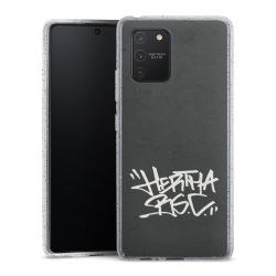 Silikon Glitter Case transparent-silber