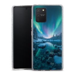 Silikon Glitter Case transparent-silber