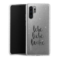 Silikon Glitter Case transparent-silber