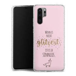 Silikon Glitter Case transparent-silber