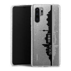 Silikon Glitter Case transparent-silber