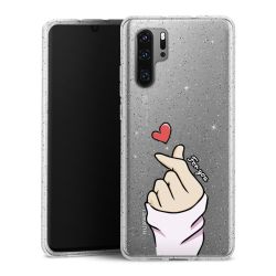 Silikon Glitter Case transparent-silber