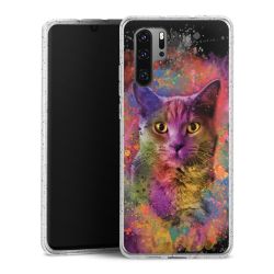 Silikon Glitter Case transparent-silber