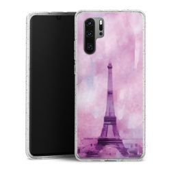 Silikon Glitter Case transparent-silber