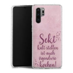 Silikon Glitter Case transparent-silber