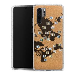 Silikon Glitter Case transparent-silber