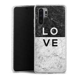 Silikon Glitter Case transparent-silber