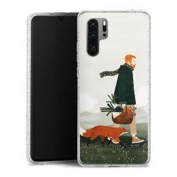 Silikon Glitter Case transparent-silber