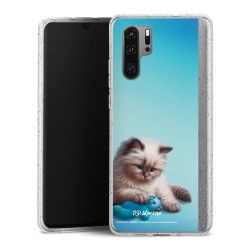 Silikon Glitter Case transparent-silber