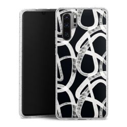 Silikon Glitter Case transparent-silber