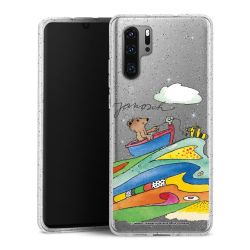 Silikon Glitter Case transparent-silber