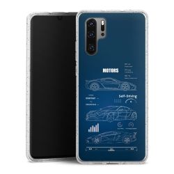 Silikon Glitter Case transparent-silber