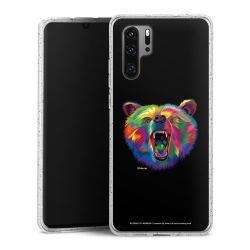 Silikon Glitter Case transparent-silber