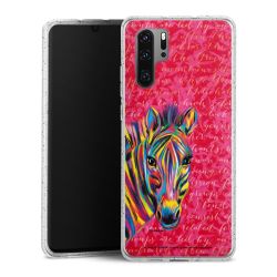 Silikon Glitter Case transparent-silber