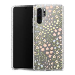Silikon Glitter Case transparent-silber