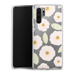 Silikon Glitter Case transparent-silber