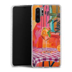 Silikon Glitter Case transparent-silber