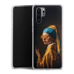 Silikon Glitter Case transparent-silber