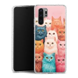 Silikon Glitter Case transparent-silber